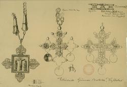 Brudgomskors, sølvkors og sølvlenke, Valle, Setesdalen, Aust