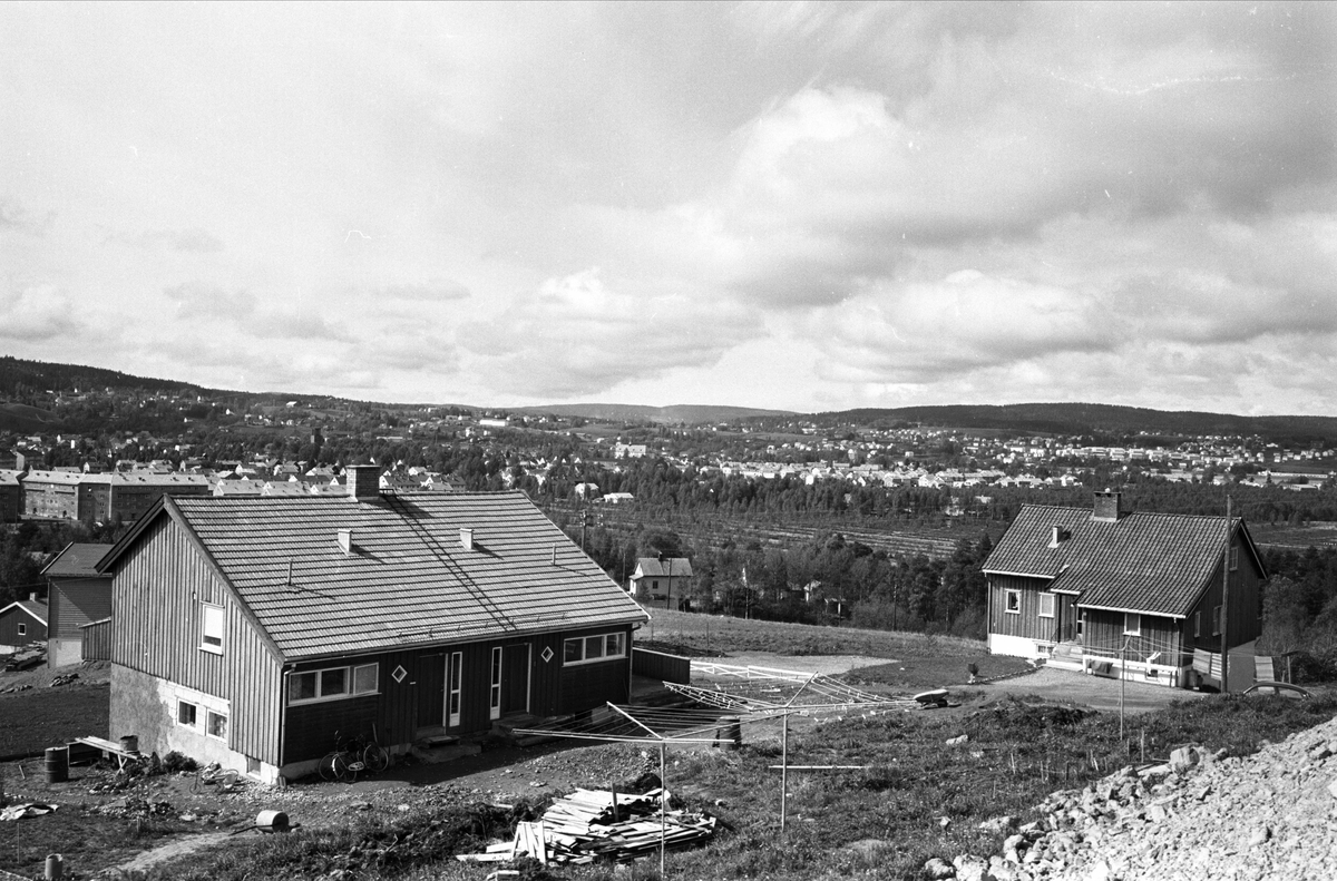 Lillestrøm husbygging, Lillestrøm, Skedsmo, mai 1961, oversiktsbilde bebyggelse.