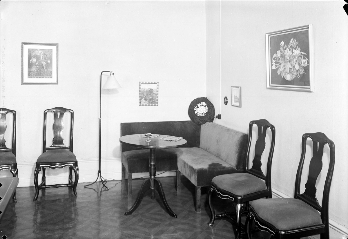 Kajsas Kafferum, Drottninggatan 10, Uppsala. Interiör september 1938