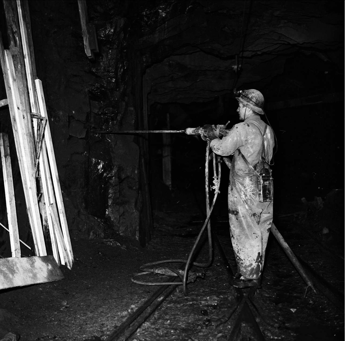 Gruvarbetare i Ramhälls gruvor, Ramhäll, Alunda socken, Uppland
