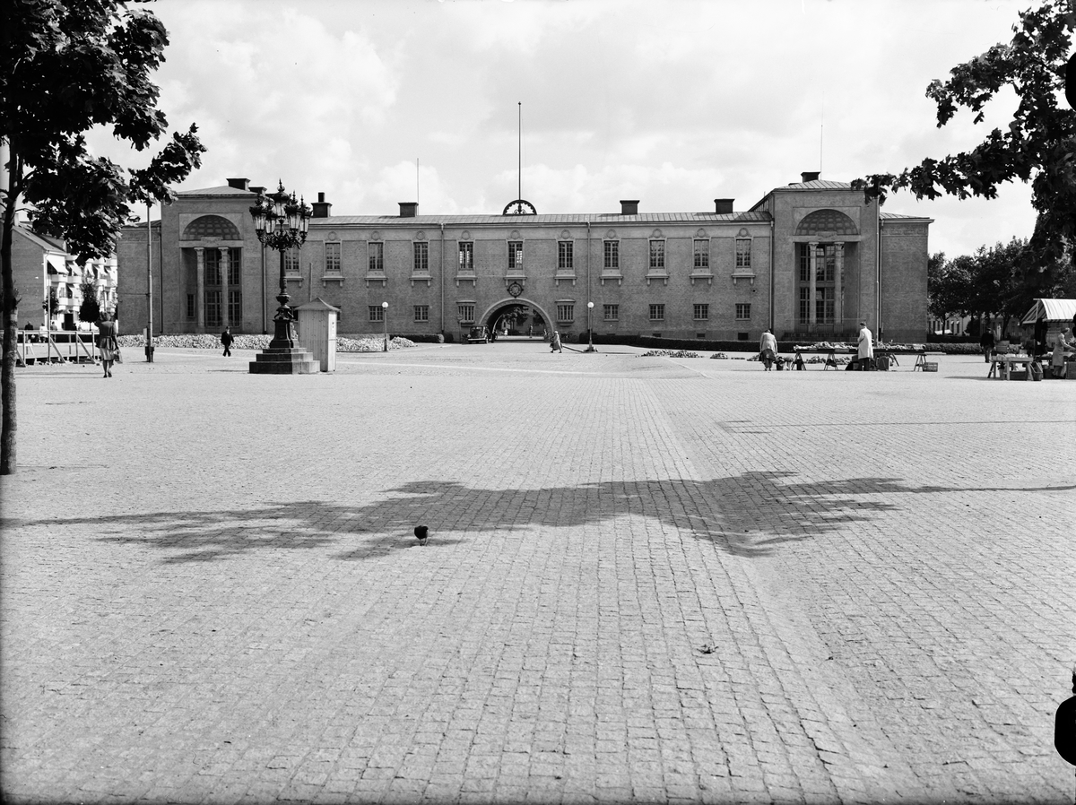 Vaksala torg och Vaksalaskolan, Fålhagen, Uppsala 1947
