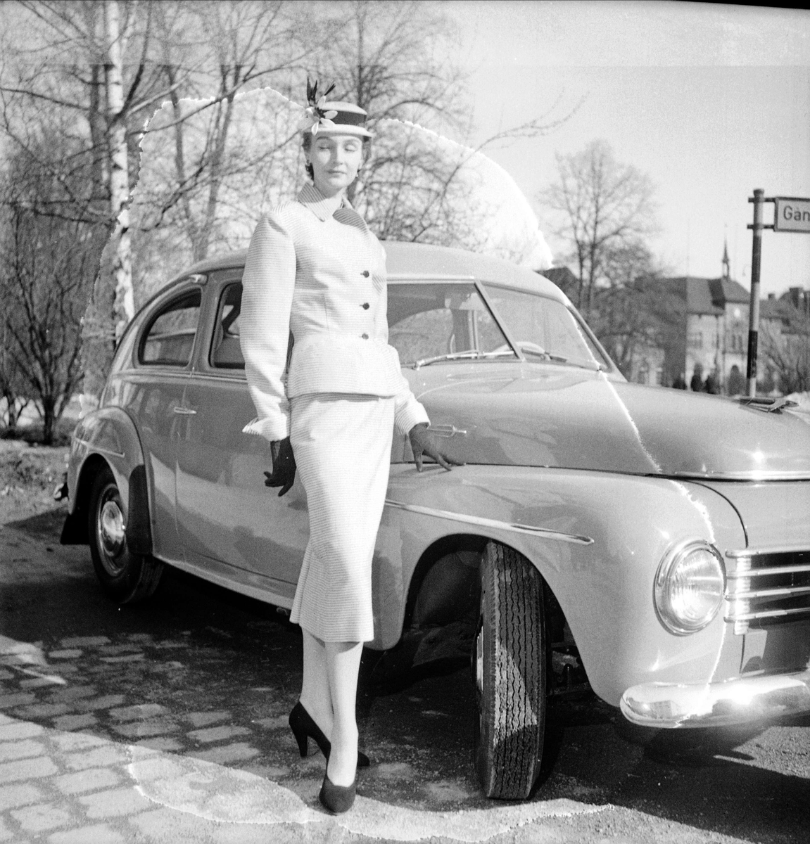 Skådespelerskan Margareta Fahlén, Kungsgatan, Uppsala 1954