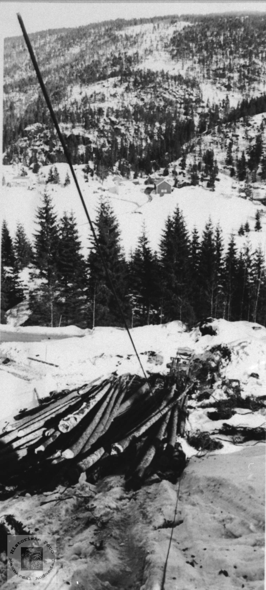 Tømmerdrift i Sundet, Bjelland.