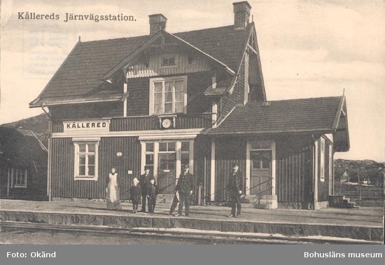 Tryckt text på kortet: "Kållereds Järnvägsstation".