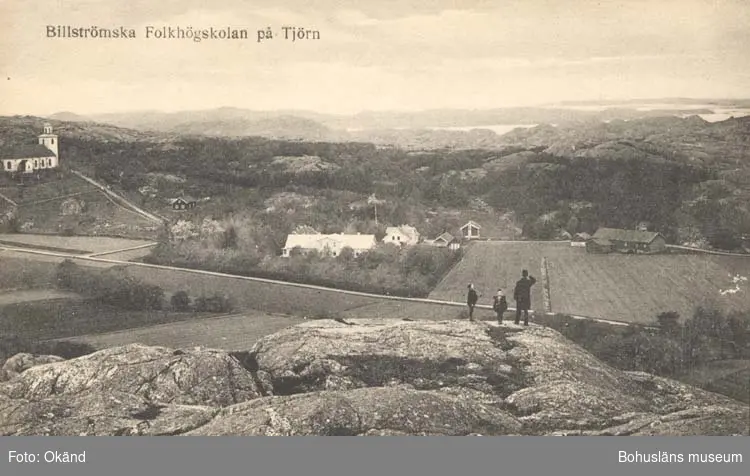 Tryckt text på kortet: "Billströmska Folkhögskolan på Tjörn."