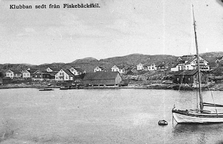 Bildtext på negativet: "Klubban sedt från Fiskebäckskil".