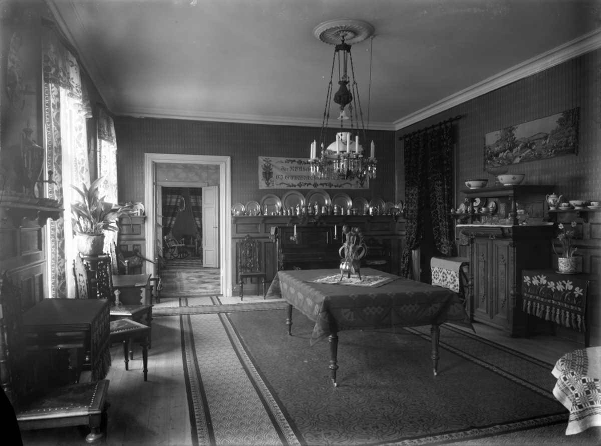 Interiör, bostadsrum, oidentifierad, troligen 28 februari 1907