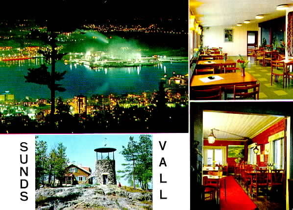 Sundsvall - Södra Stadsberget och Gillestugan, vykort.