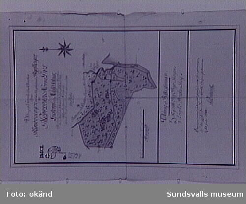 Karta över Lögdö bruk samt Rii, Lunne by och Svedje byar, av Peter Abr Fougt.