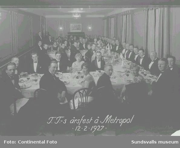 TT:s årsfest å Metropol 12.2.1927