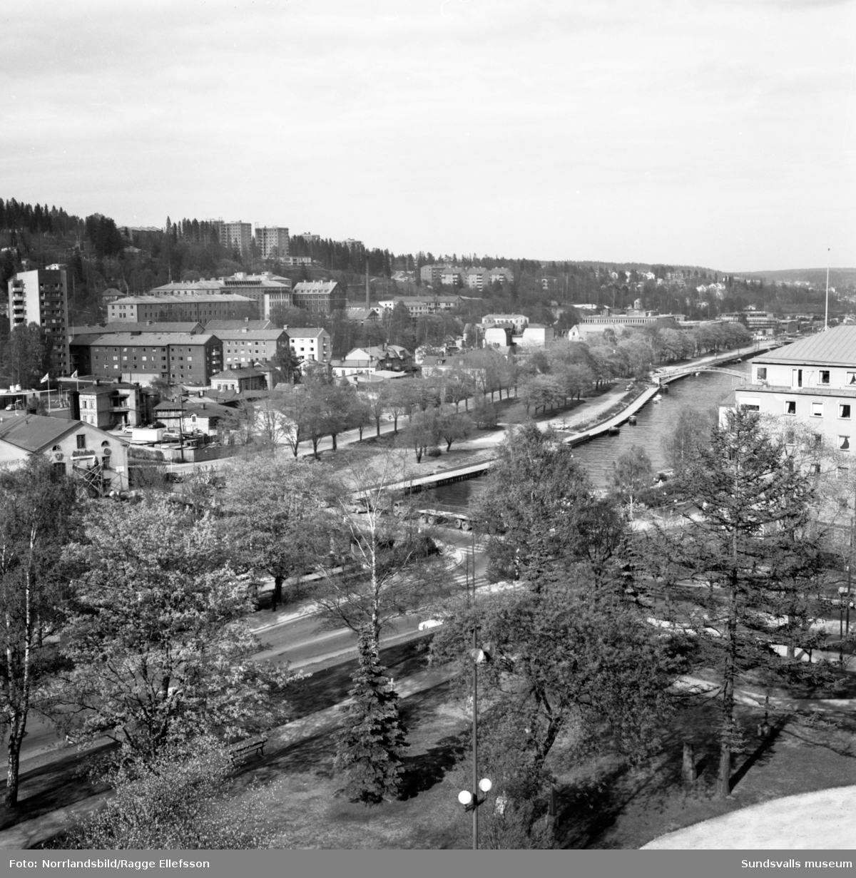 Vy över gamla Norrmalmsområdet fotograferat från kyrktornet.