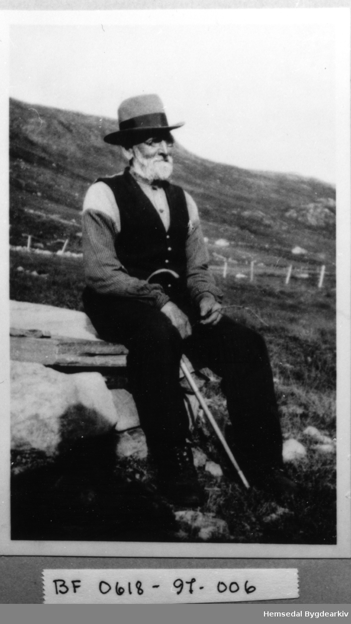 John Wøllo(Grøndalen) 1852-1947 , frå garden Søre Wøllo,85.1, på salthella i Hydalen. Biletet er teke ca. 1945