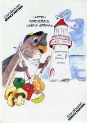 Illustrert aftenmeny fra Statfjordfeltet.

"I aften server