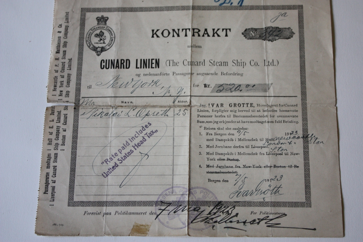 Billettt - Sunnfjord Museum / DigitaltMuseum