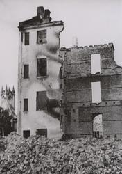 Utbombet bygning, fra Steinkjer