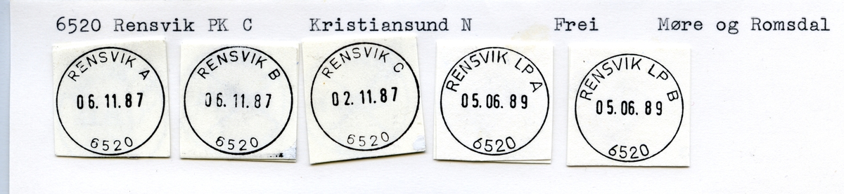 Stempelkatalog 6520 Rensvik (Omsund), Kristiansund, Frei, Møre og Romsdal