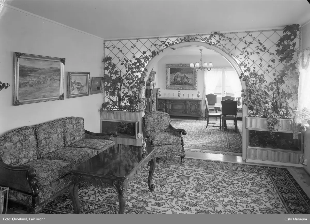 Interiør, stue, salong, manillamøbler, espalier, planter oslo ...