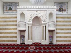 Islam, interiør og symboler fra moskeen Central Jamaat-e Ahl