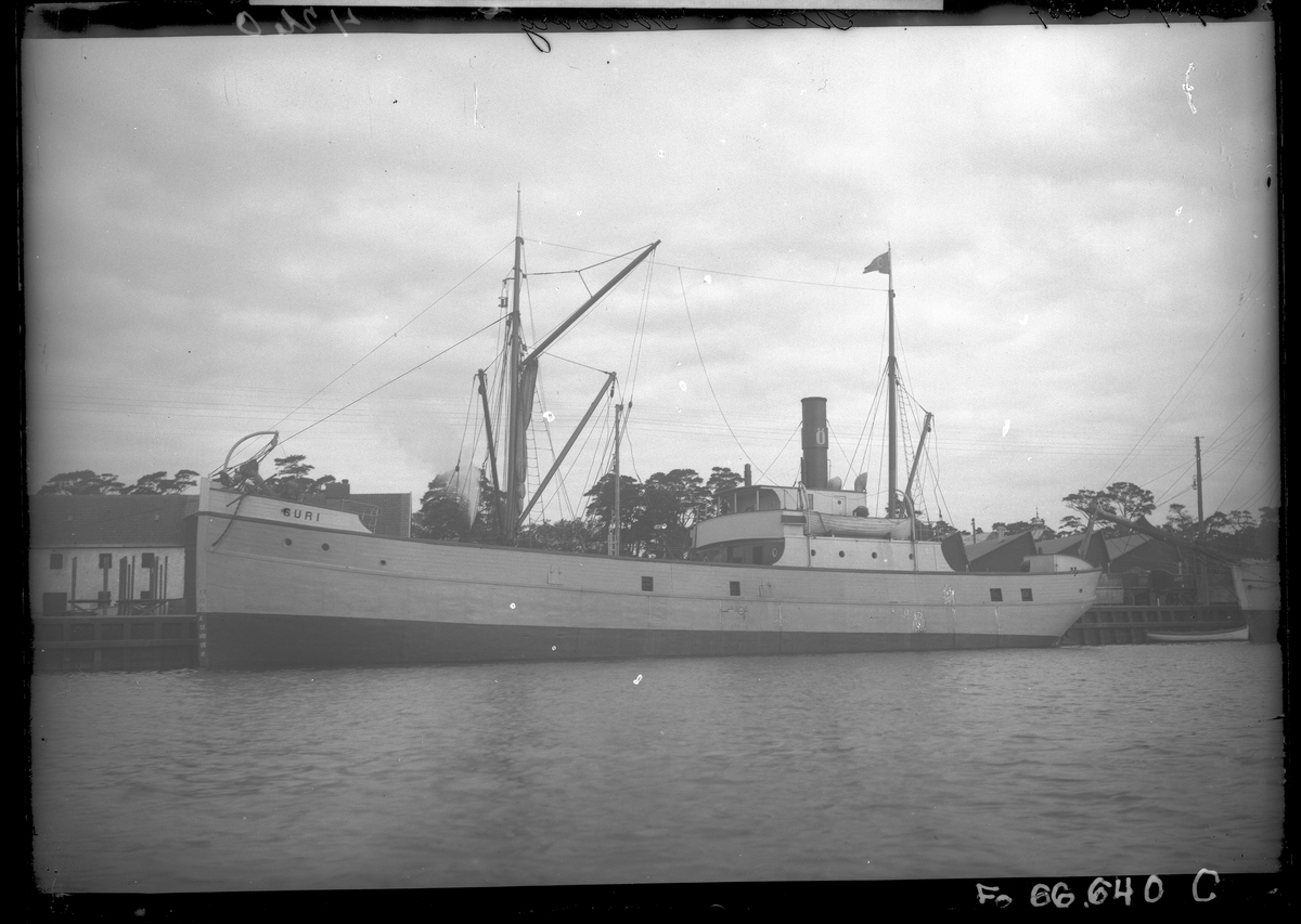 Lastångfartyget GURI av Göteborg i Åhus hamn, september 1922.