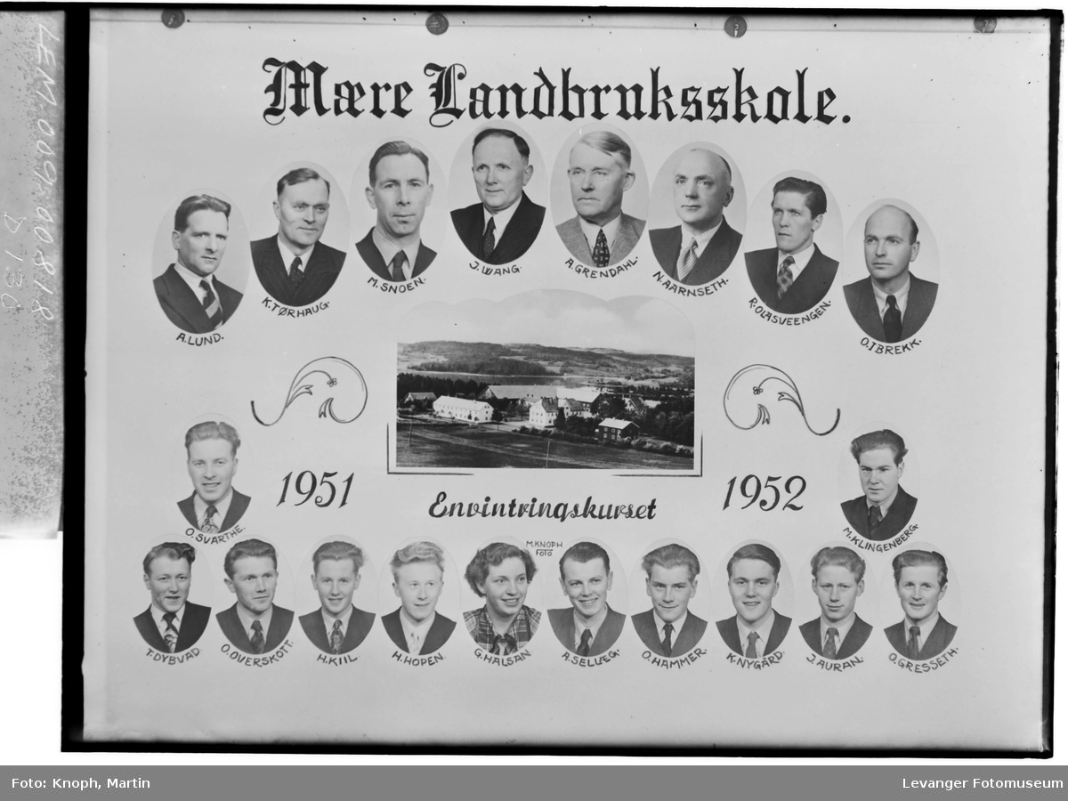 Mære Landbruksskole, 1951-52. Envintringskurset.