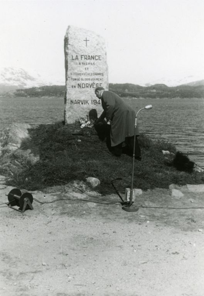 Fransk minnebauta avduket på 6-årsdagen for den allierte gjenerobringen av Narvik i 1940.