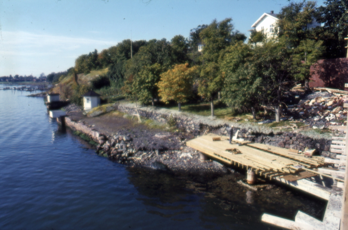 Bygdøynesveien 35 sett fra sjøsiden - Norsk Sjøfartsmuseum byggetrinn 3.