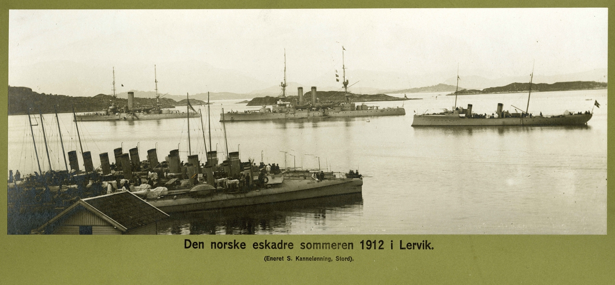 Motiv: Den Norske Eskadre sommeren 1912 I Lervik