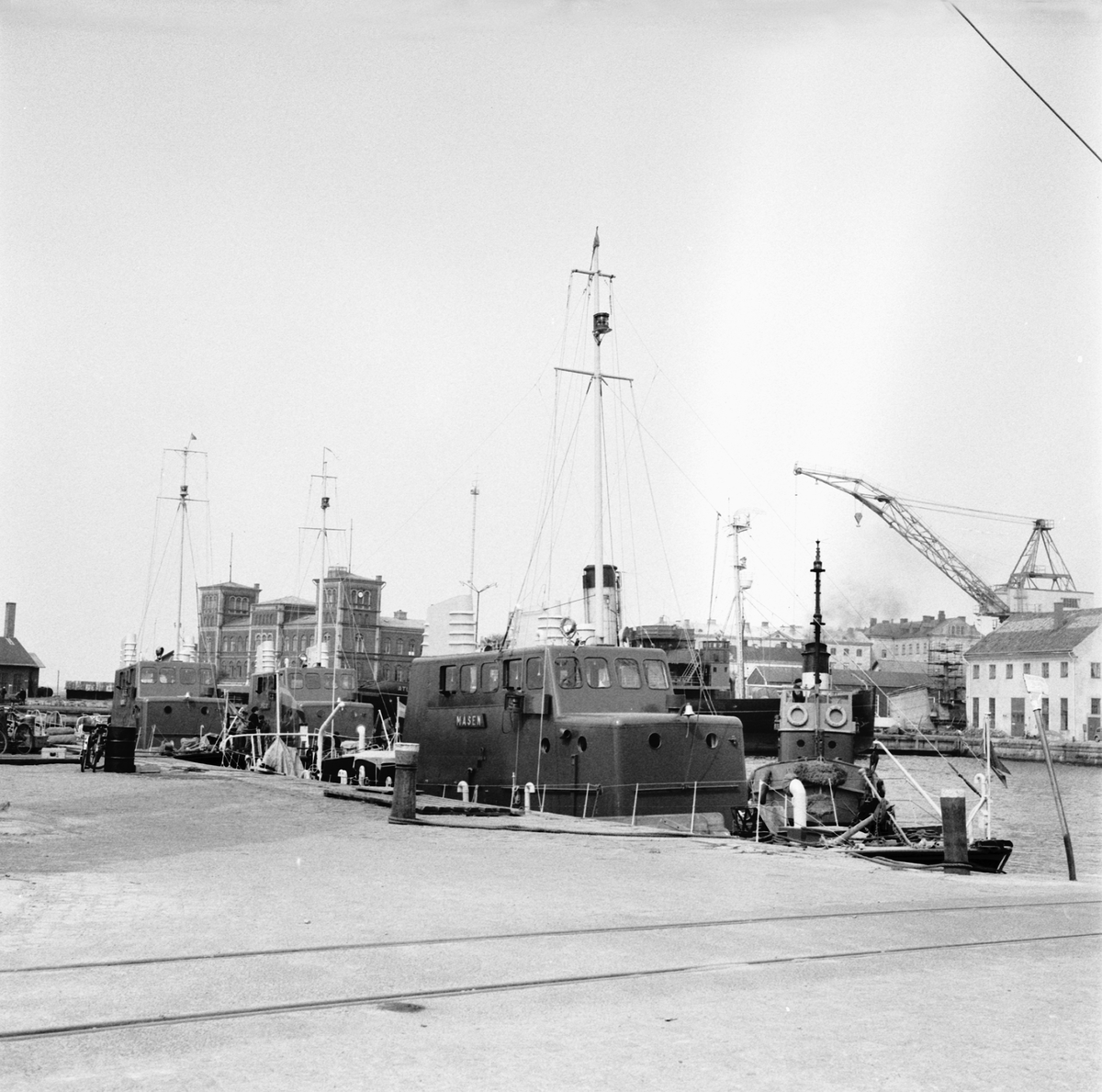 Sjömätningsfartyg M/s Tärna vid verkstadskajen