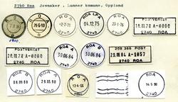 Stempelkatalog 2740 Roa, Jevnaker, Lunner, Oppland