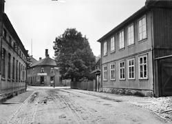 Gateparti fra Moss 1910, antakelig Storgata. 
Moss Aktiemer
