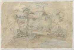 Landskapsstudie  [Blyant og pastellkritt på papir]