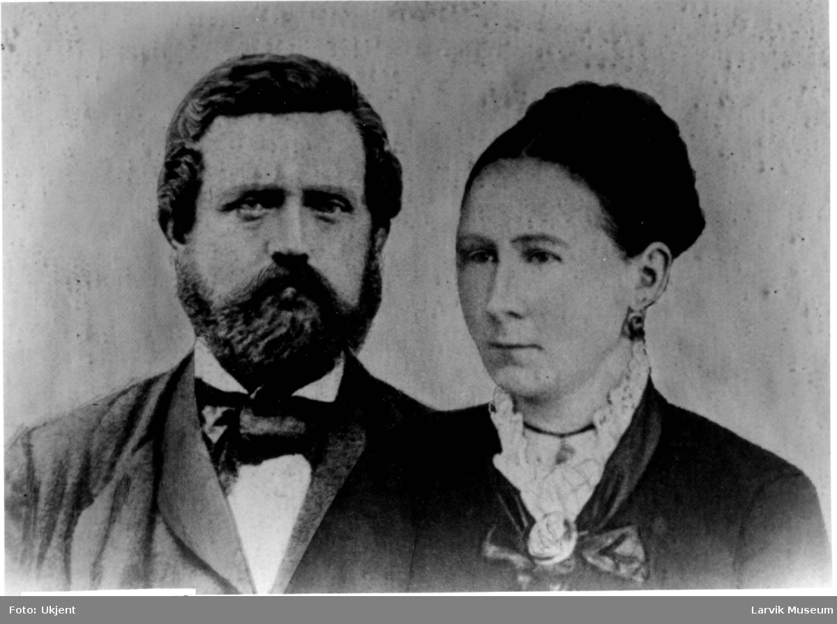 portrett, gruppe, skipper Ole Tobias Lorentzen og hustru