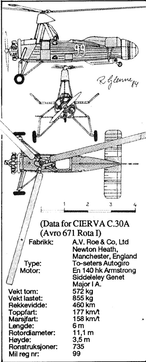 Treplanskisse, Cierva C.30A (Avro 671 Rota I).