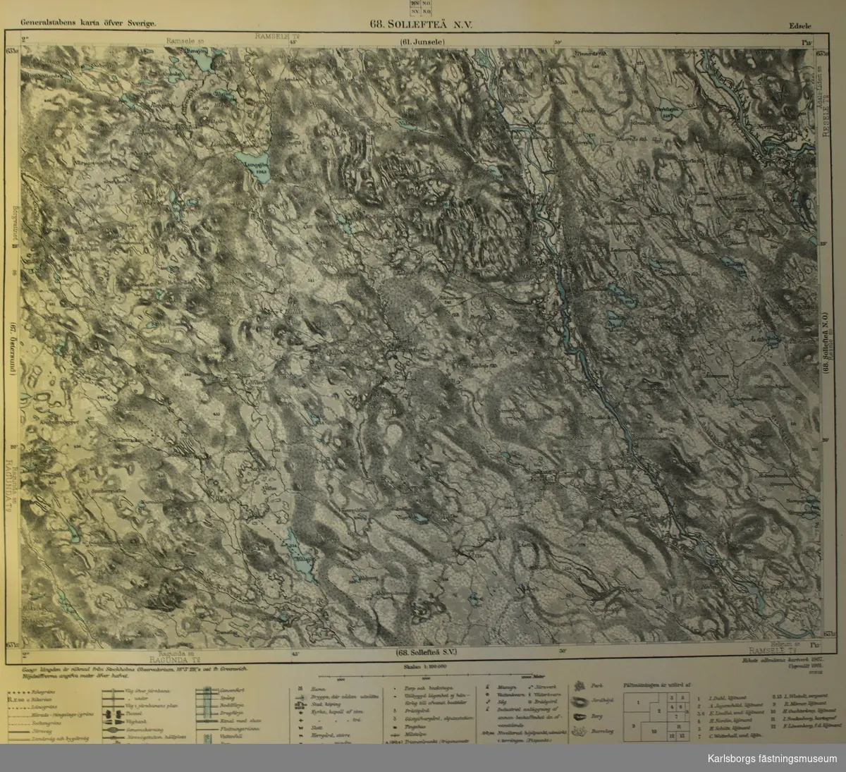Generalstabens karta över Sverige (pärm) Norra delen. 

Skala 1: 100 000