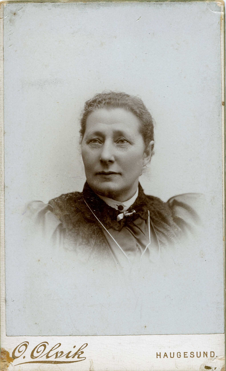 Portrett - Anna Nymann, født 3/12 1846 - død 26/4 1924. Født i Stavanger.