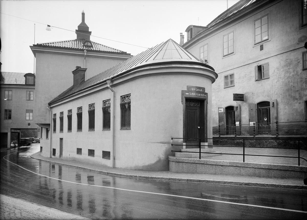 Sysslomansgatan, S:t Eriks gränd och Gillbergska huset, kvarteret Holmen, Uppsala 1935