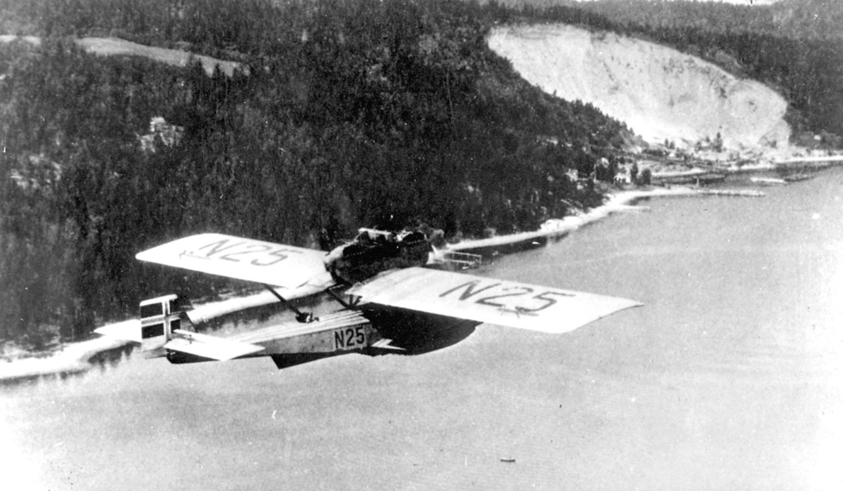 Luftfoto, ett fly i luften, Dornier-Wal, "N25".