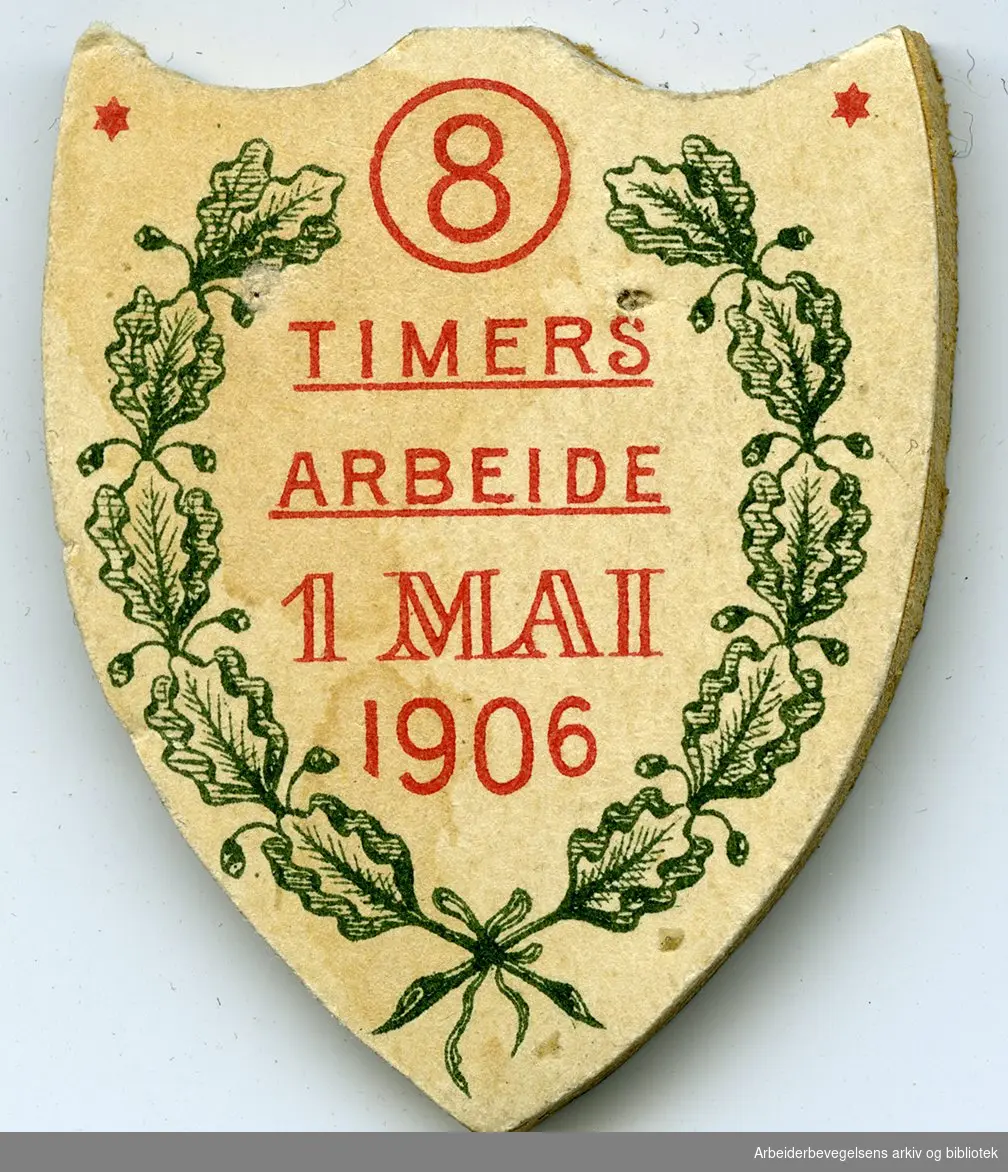 Arbeiderpartiets 1. mai-merke fra 1906