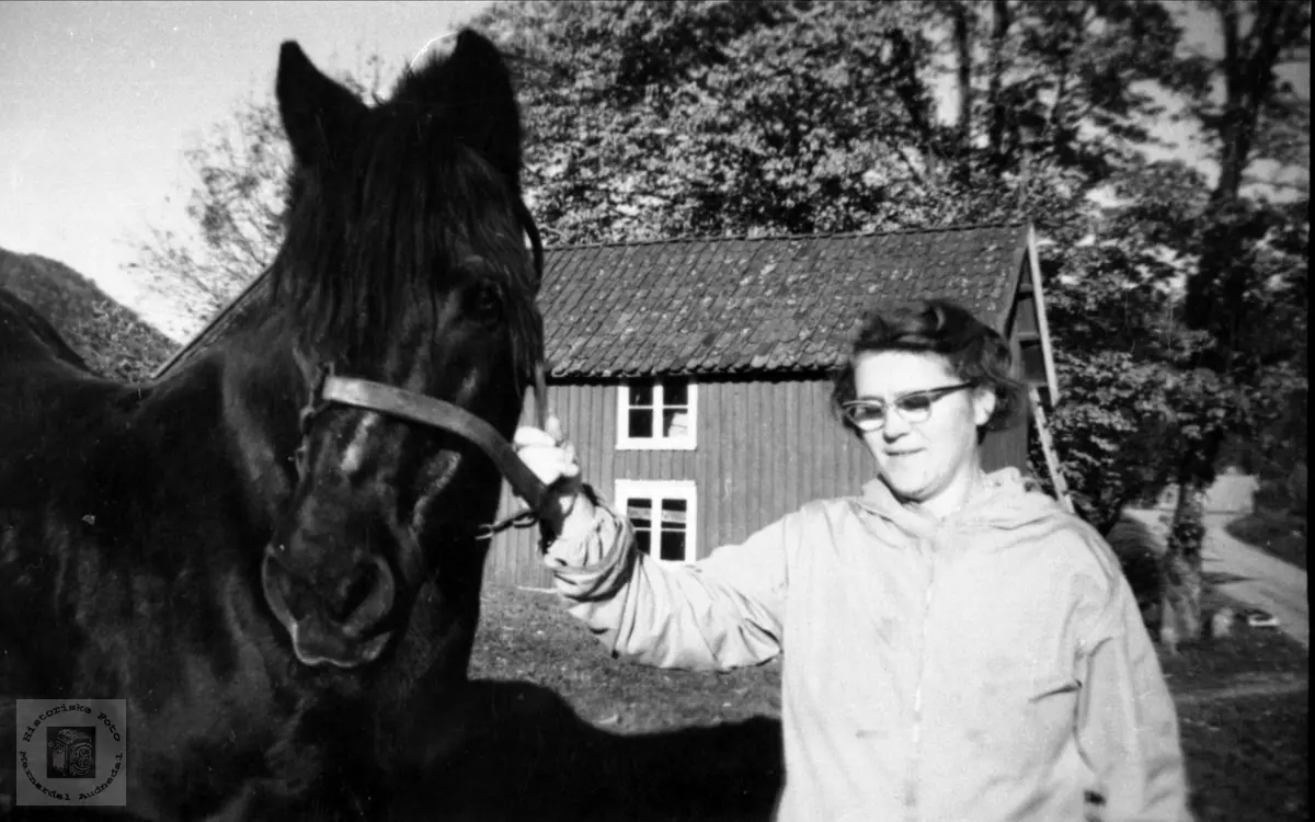 Karen Follerås og hesten.