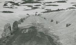 Skjåkfjellvegens snerydding for hånd 1943