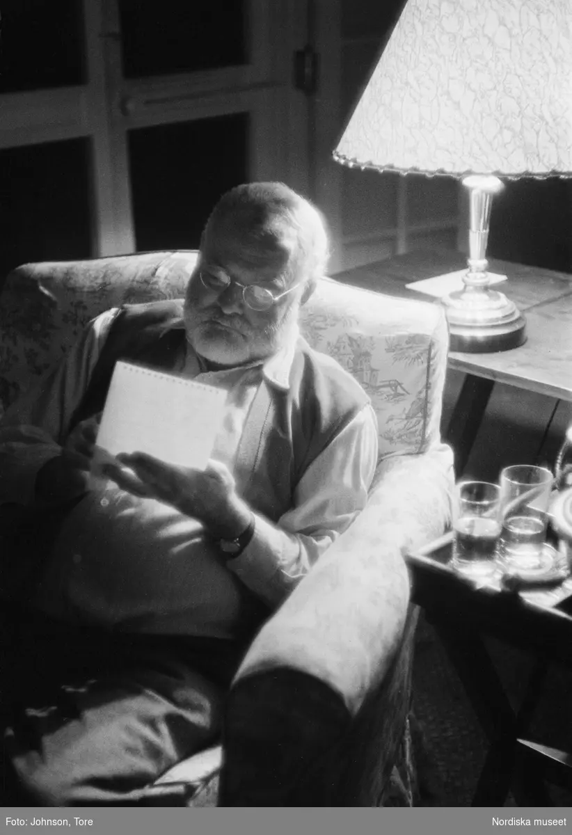 Ernest Hemingway, amerikansk föfattare (1899-1961) i sitt hem på Kuba
