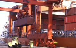 Containere lastes i Seattle.