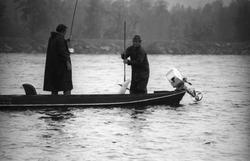 Landskap med person(er).