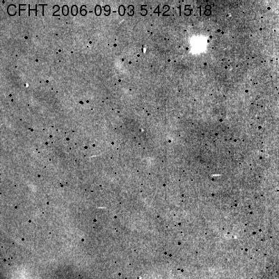 SMART-1 nedslagskrasch registrerad av kanadensisk-franska teleskopet på Hawaii. Med 7000 km/h slog sonden in i månens yta.