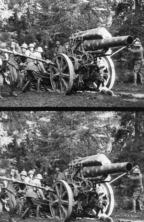 Haubits m/1917. 21 cm. Gruppering.