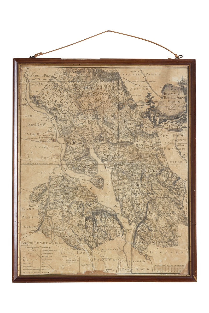 Tegnet kart over Toten og Hedemarken forfattet til det topografiske selskap for Norge ved N.S. Darre. Aar 1794