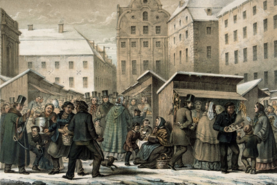 Jul i staden på 1800-talet