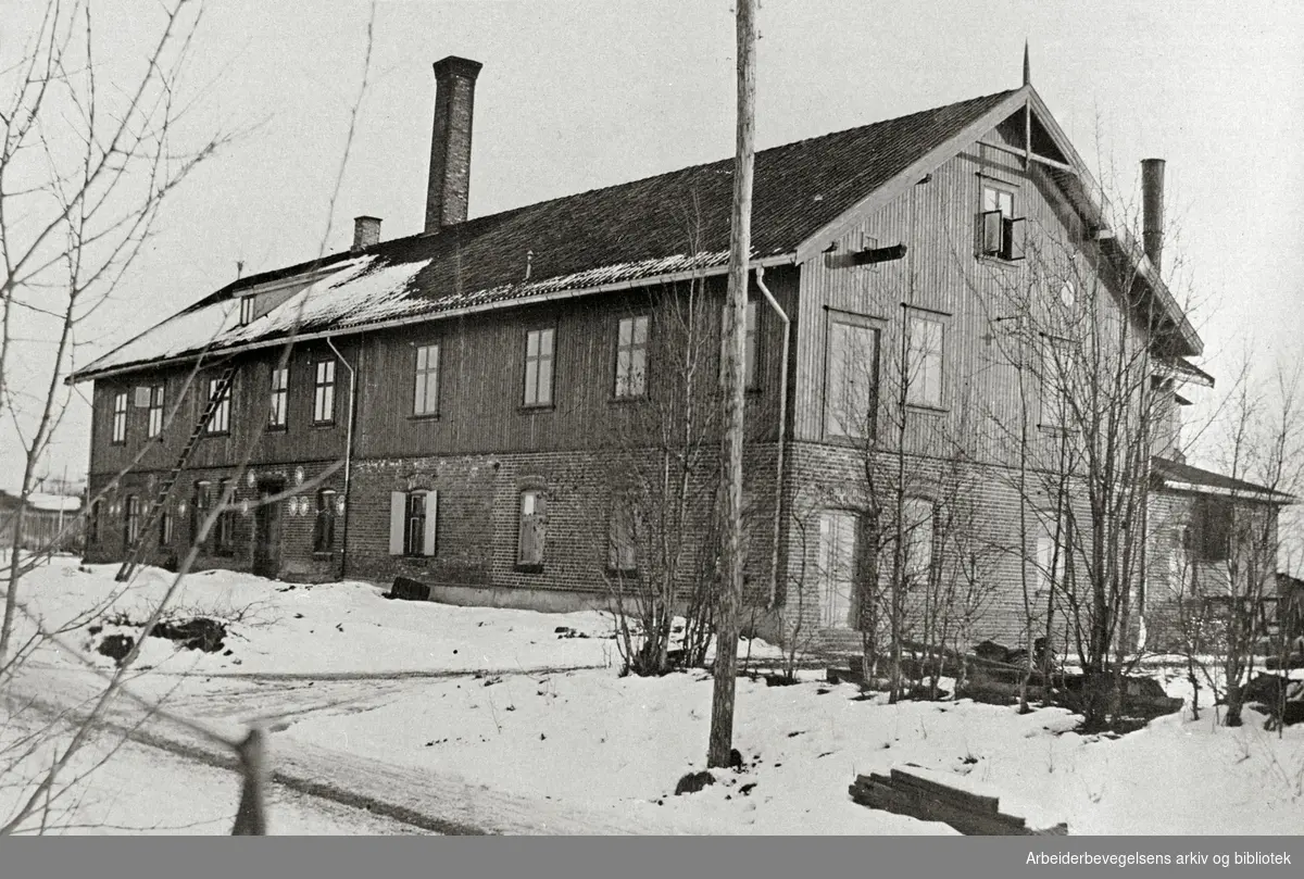 Kløfta Meieri, ca. 1920. Her foregikk landets første produksjon av tørrmelk.