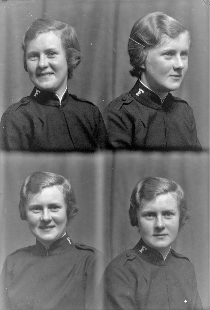 Portrett. Ung kvinne i frelsesarmé uniform. Bestilt av Frk Johanne Nodland