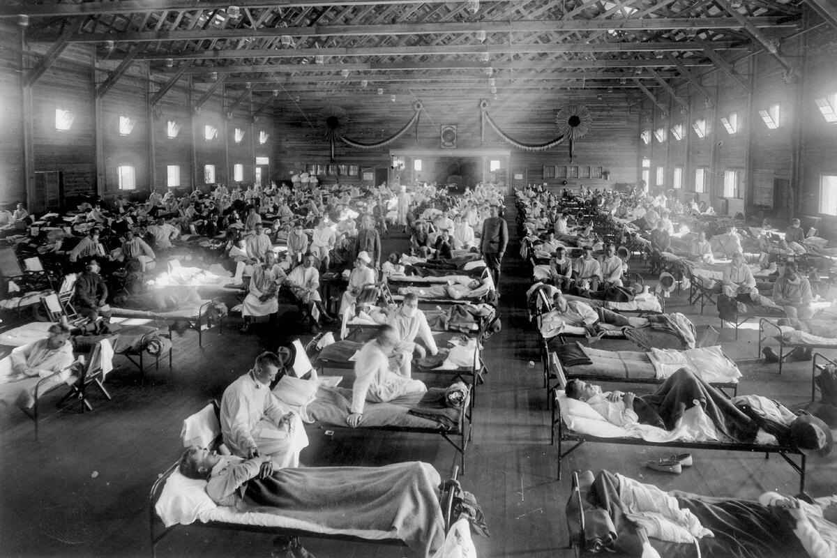 Provisorisk sykehus i Kansas i 1918 (Foto/Photo)